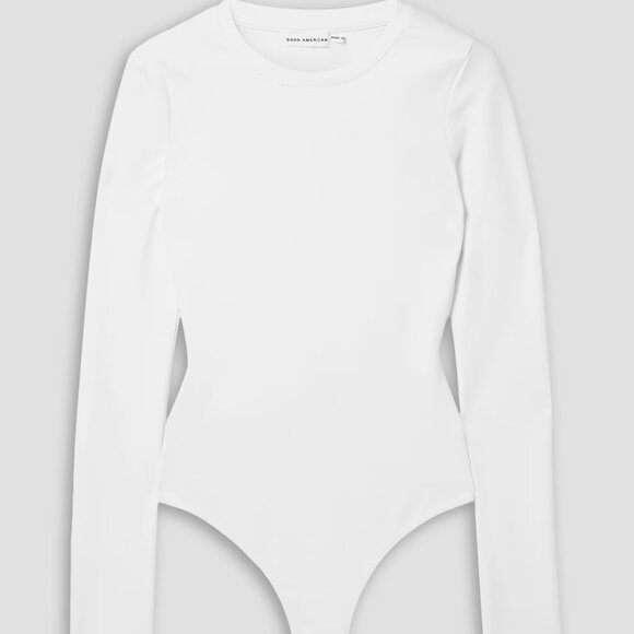 Good American Tops - GOOD AMERICAN Scuba Crew Thong Bodysuit in White Size 2X Long Sleeve Brand New